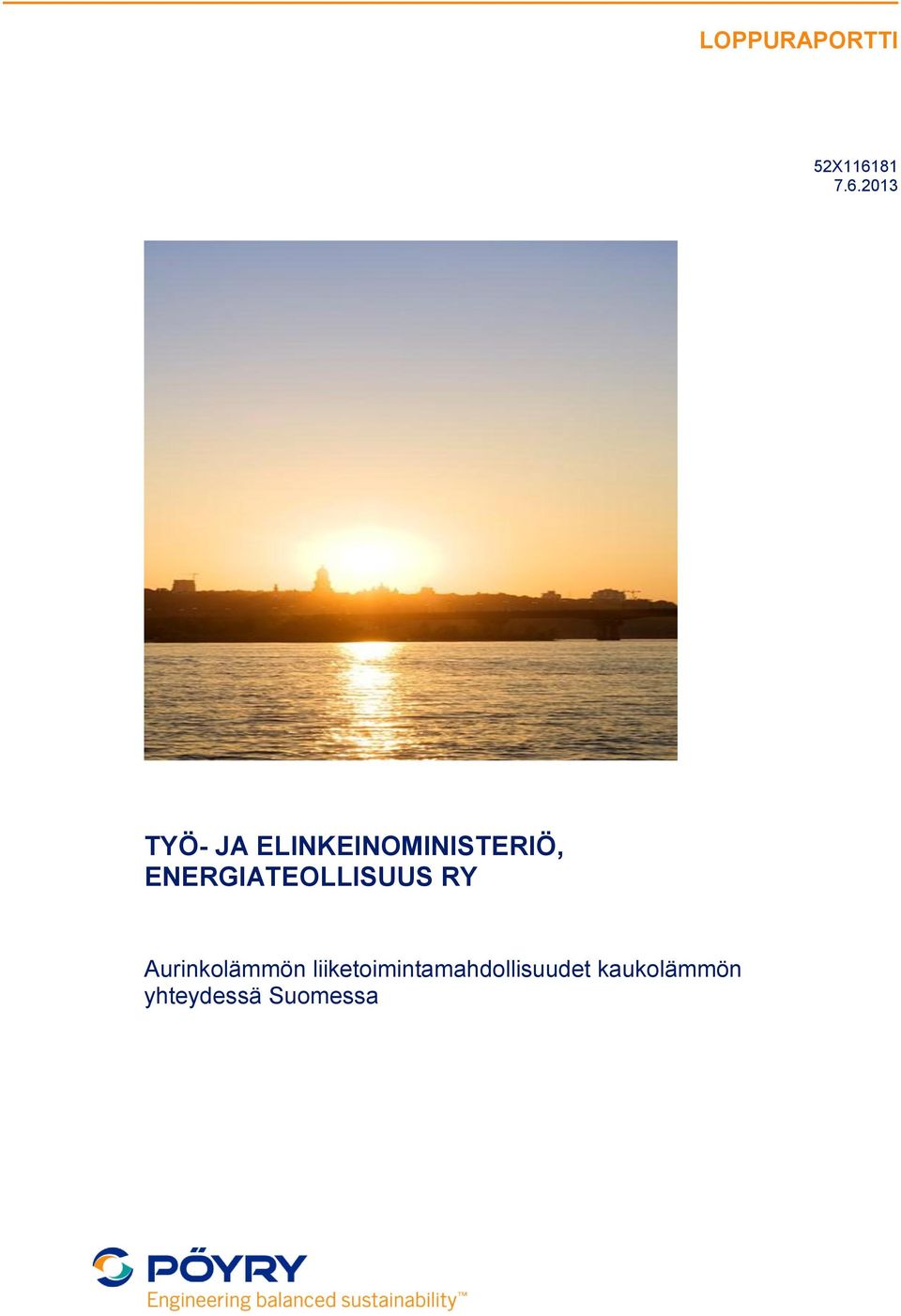 ENERGIATEOLLISUUS RY Aurinkolämmön