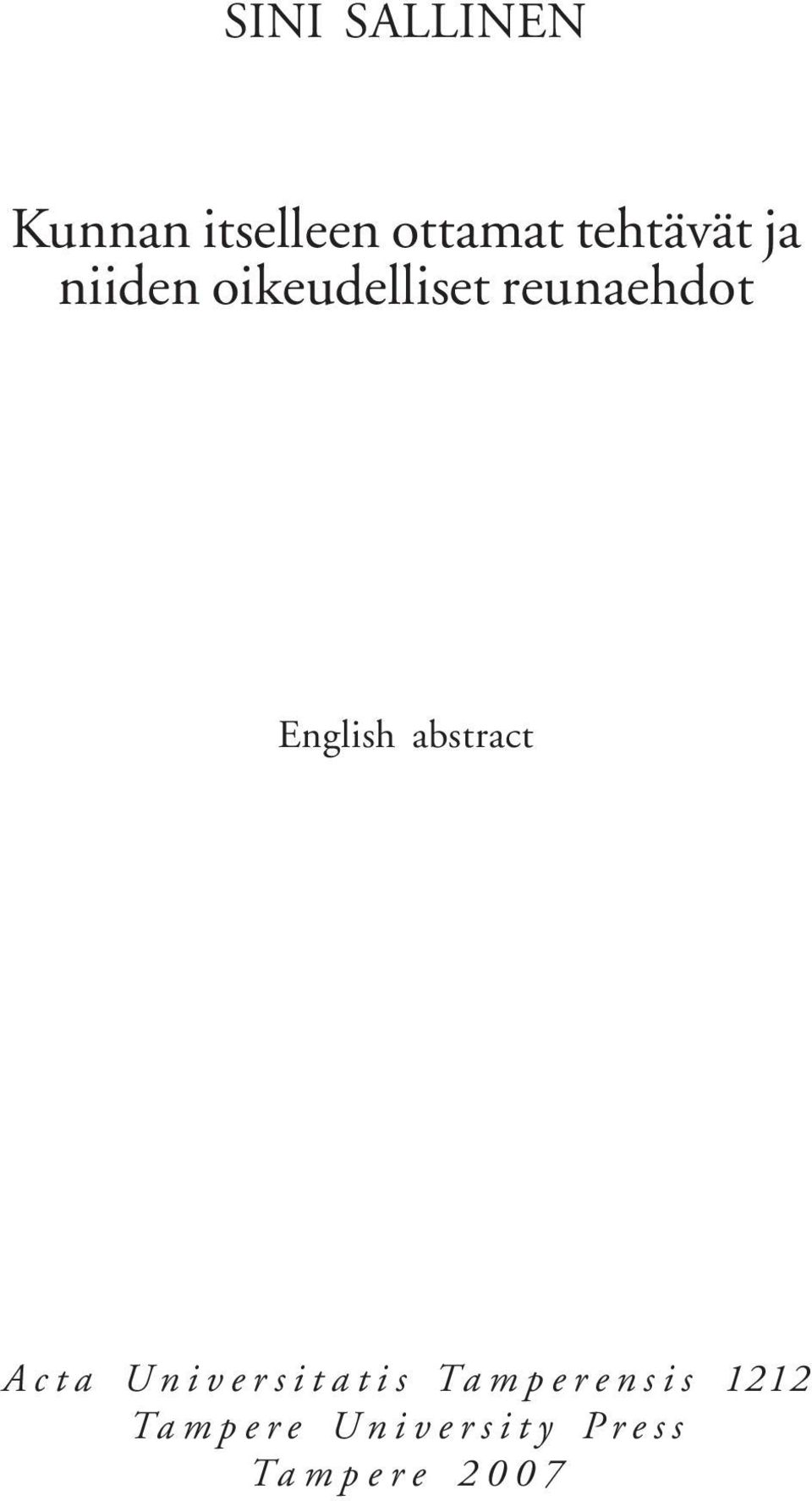 English abstract Acta Universitatis