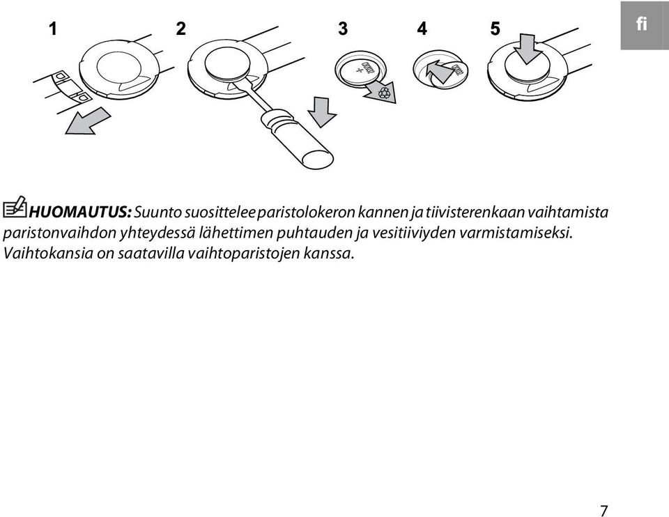 yhteydessä lähettimen puhtauden ja vesitiiviyden