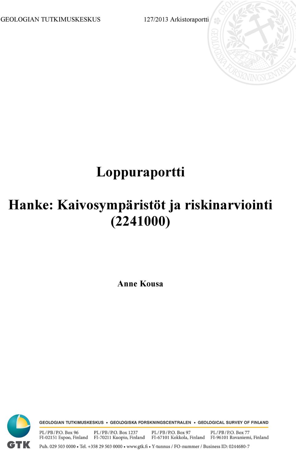 Loppuraportti Hanke: