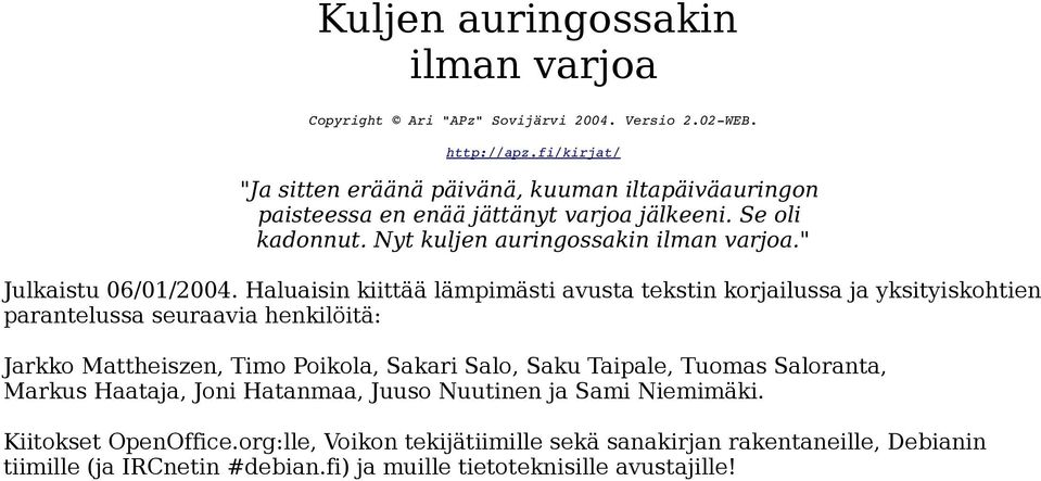 " Julkaistu 06/01/2004.