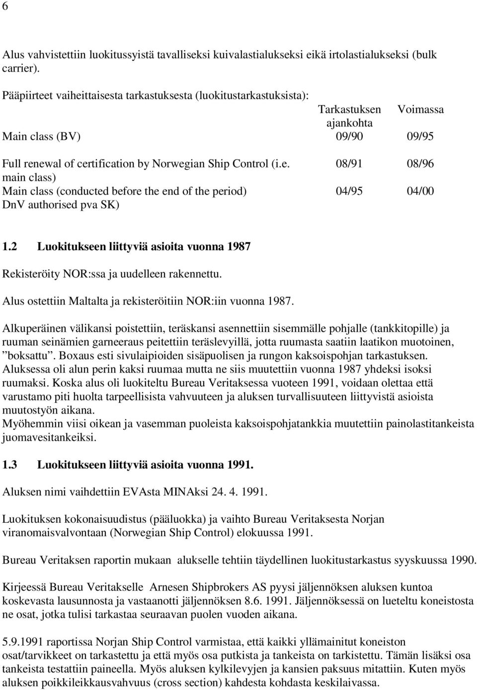 2 Luokitukseen liittyviä asioita vuonna 1987 Rekisteröity NOR:ssa ja uudelleen rakennettu. Alus ostettiin Maltalta ja rekisteröitiin NOR:iin vuonna 1987.