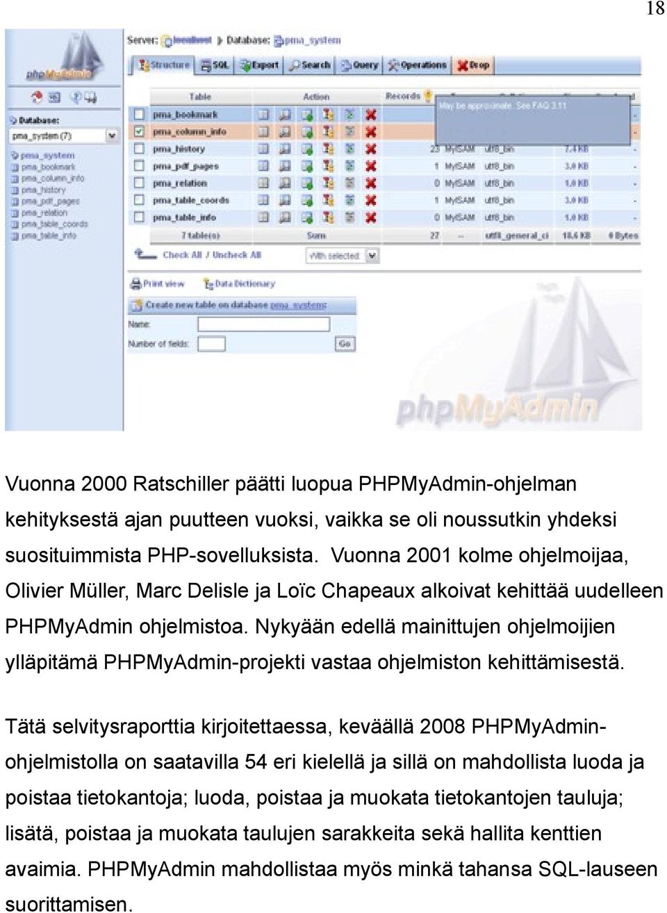 Nykyään edellä mainittujen ohjelmoijien ylläpitämä PHPMyAdmin-projekti vastaa ohjelmiston kehittämisestä.