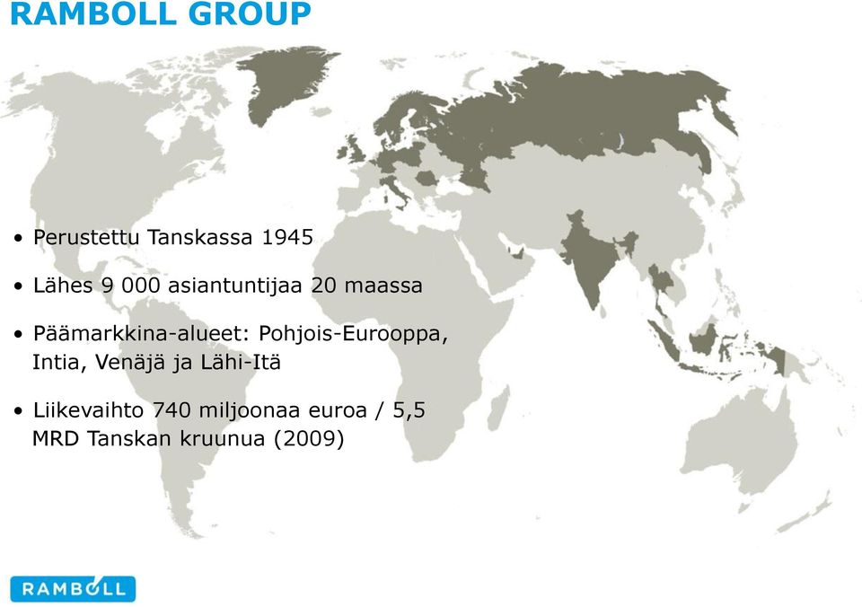 Pohjois-Eurooppa, Intia, Venäjä ja Lähi-Itä