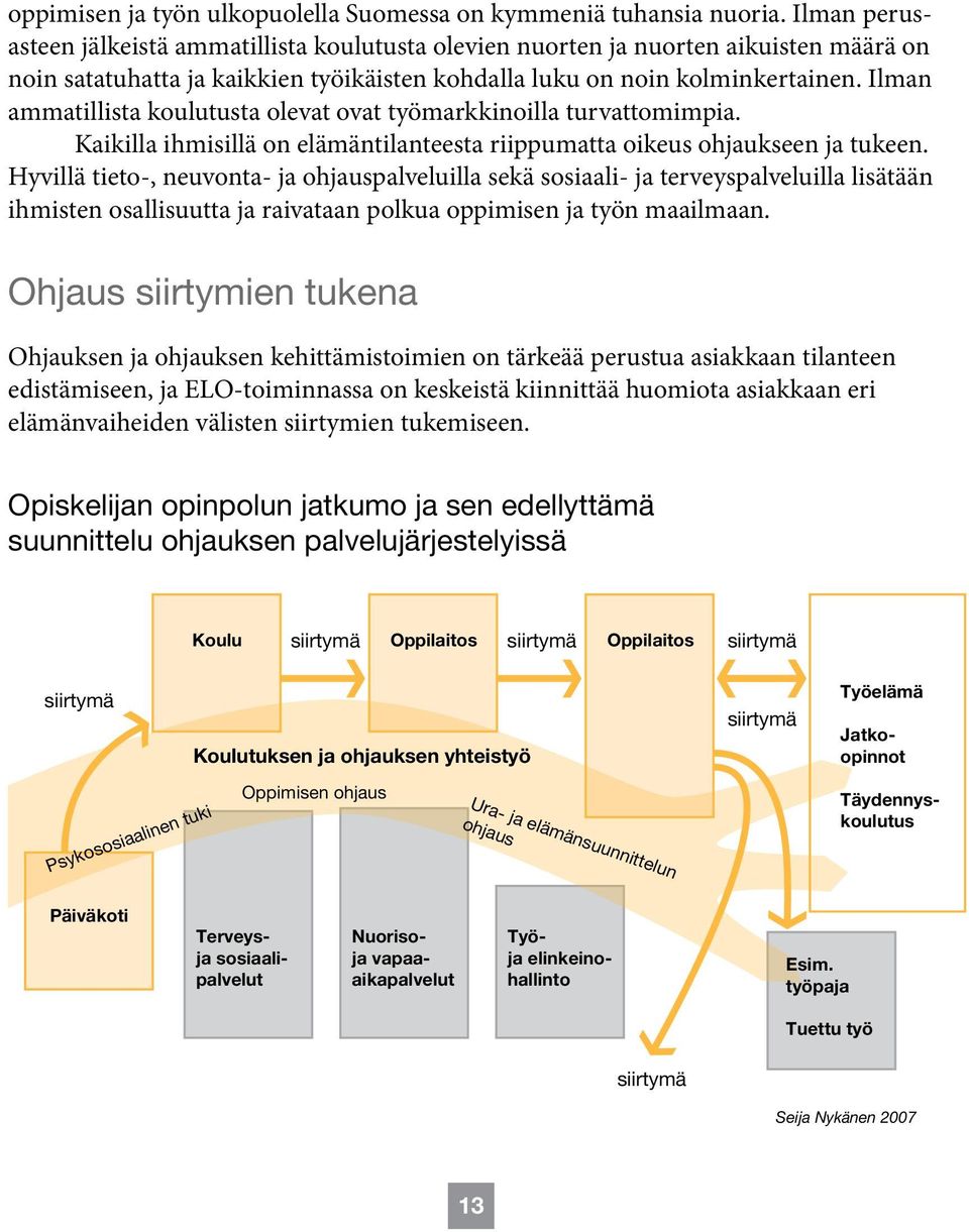 Ilman ammatillista koulutusta olevat ovat työmarkkinoilla turvattomimpia. Kaikilla ihmisillä on elämäntilanteesta riippumatta oikeus ohjaukseen ja tukeen.