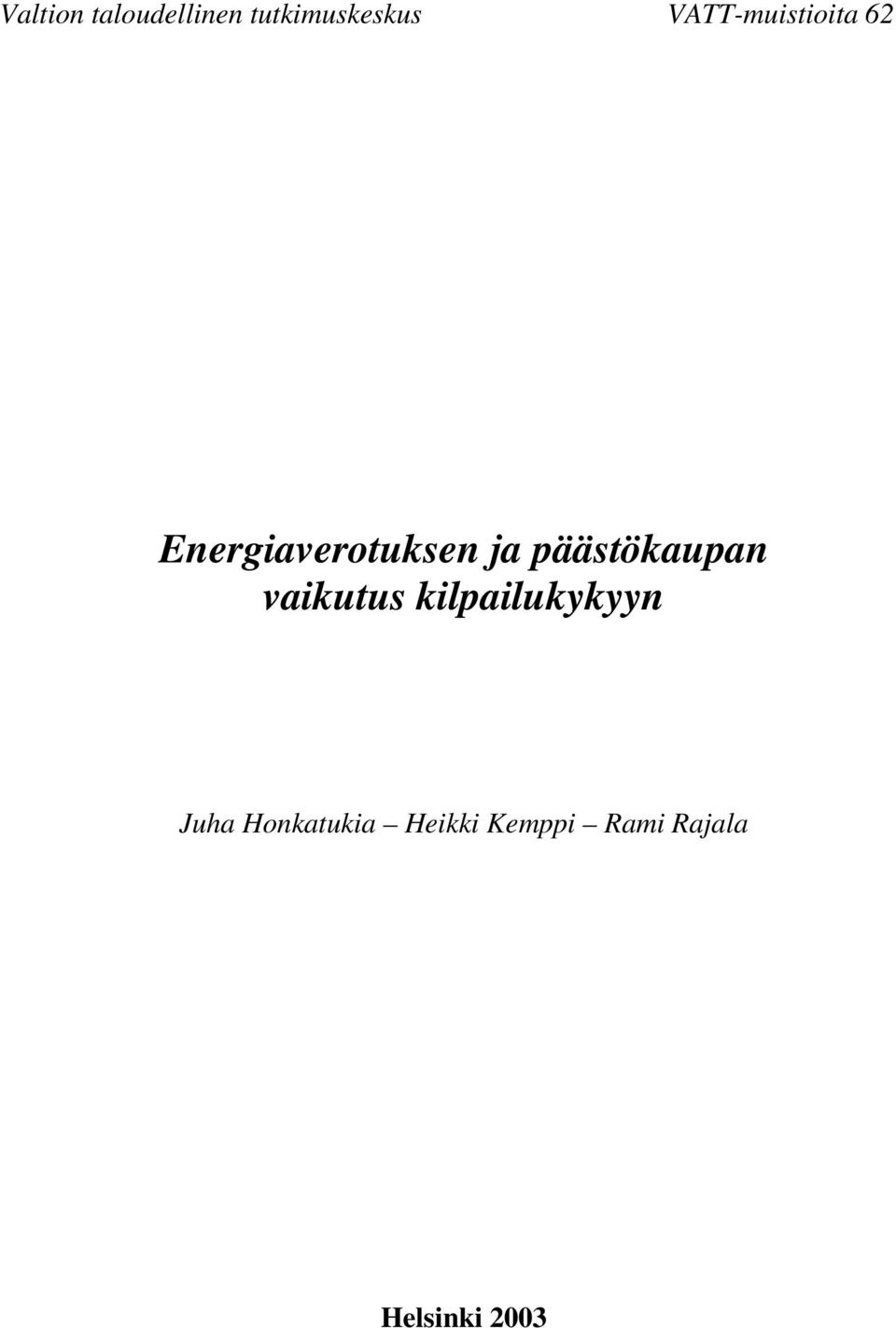 päästökaupan vaikutus kilpailukykyyn Juha