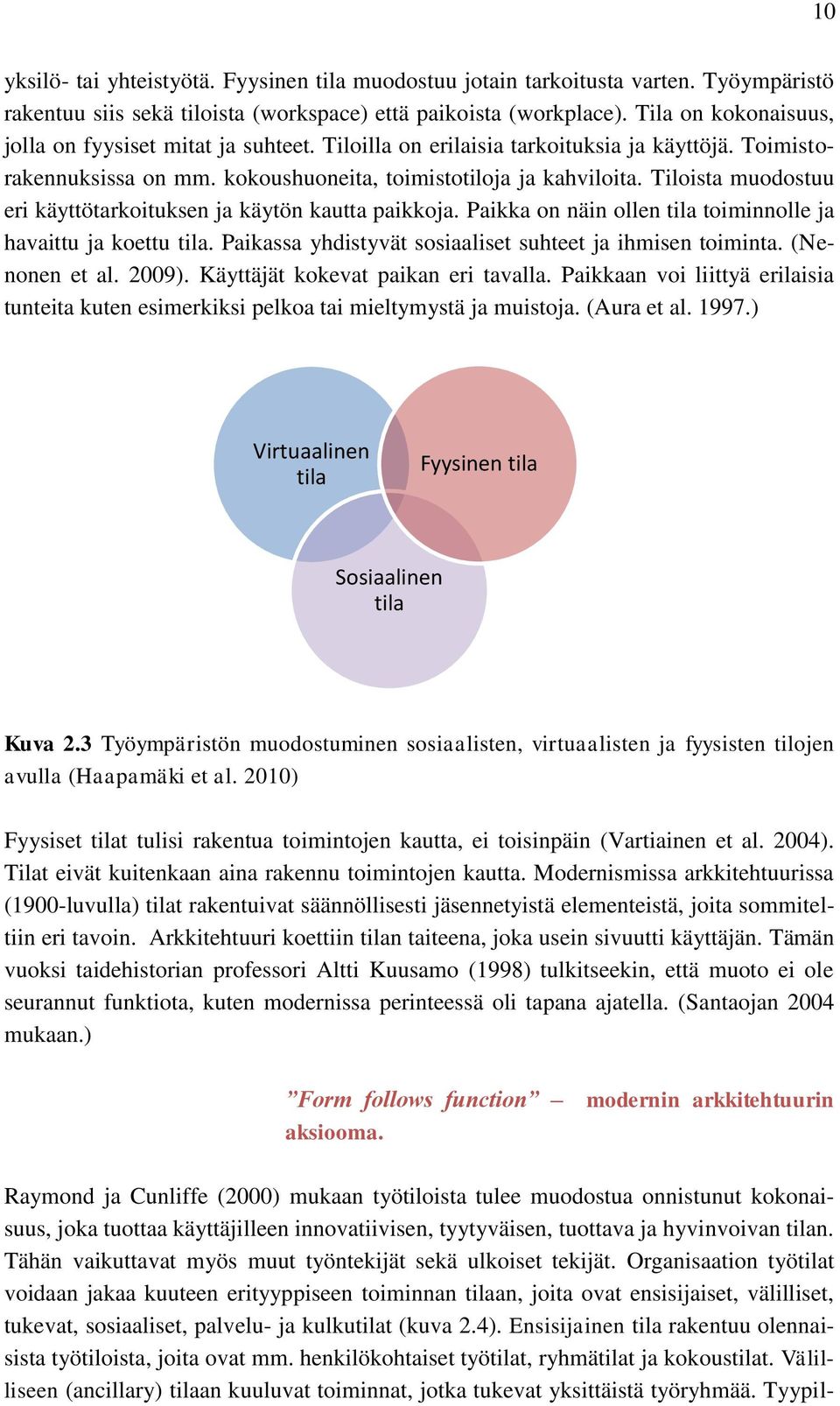 Tiloista muodostuu eri käyttötarkoituksen ja käytön kautta paikkoja. Paikka on näin ollen tila toiminnolle ja havaittu ja koettu tila. Paikassa yhdistyvät sosiaaliset suhteet ja ihmisen toiminta.