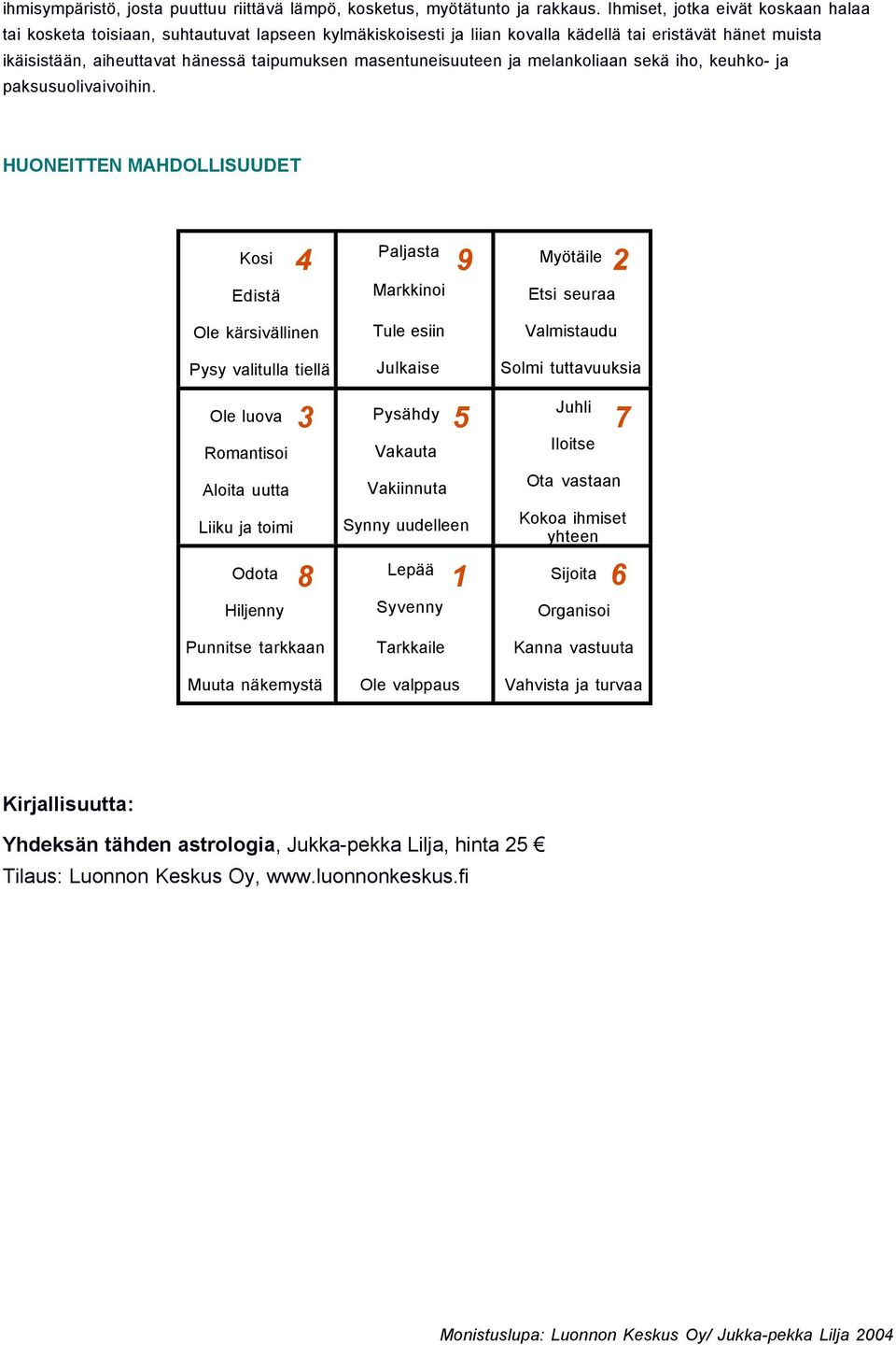 masentuneisuuteen ja melankoliaan sekä iho, keuhko- ja paksusuolivaivoihin.