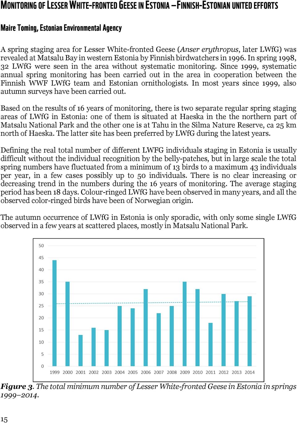 In spring 1998, 32 LWfG were seen in the area without systematic monitoring.