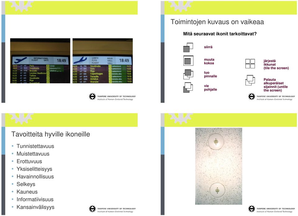 alkuperäiset sijainnit (untile the screen) Tavoitteita hyville ikoneille