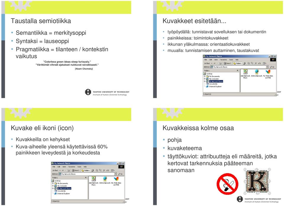 .. työpöydällä: tunnistavat sovelluksen tai dokumentin painikkeissa: toimintokuvakkeet ikkunan yläkulmassa: orientaatiokuvakkeet muualla: tunnistamisen auttaminen,