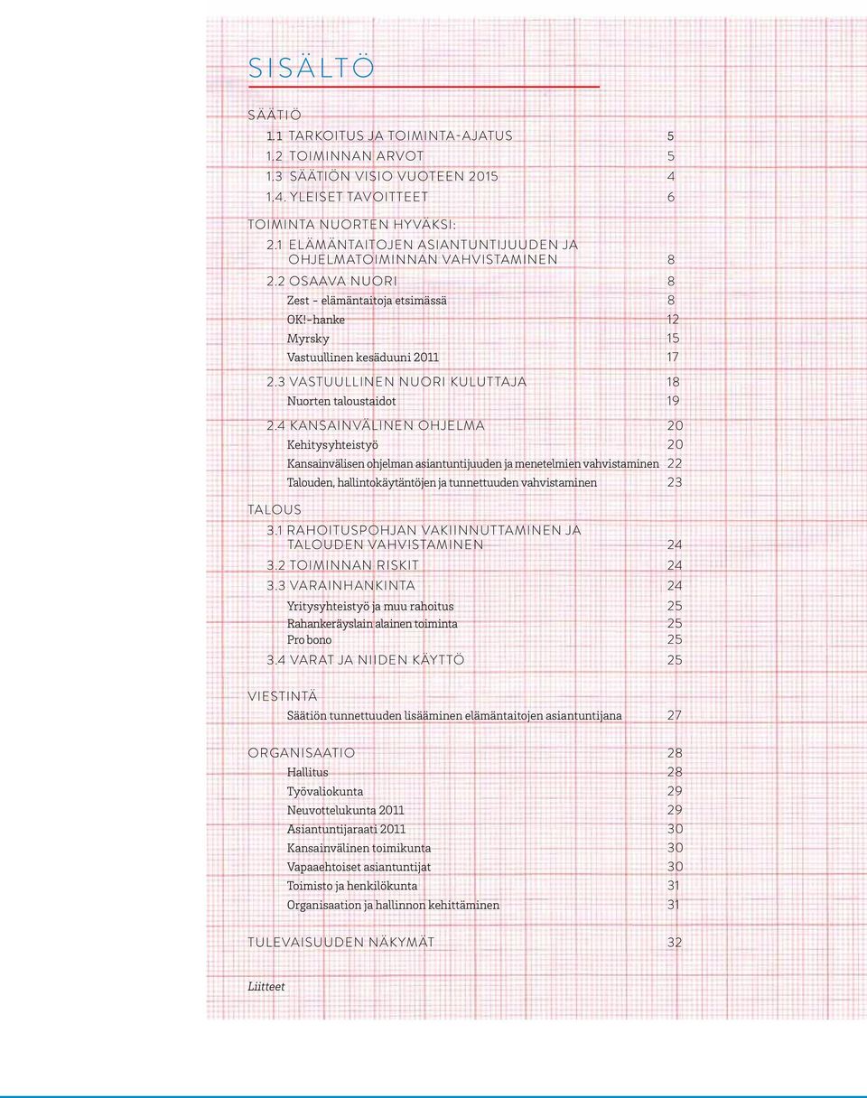 3 Vastuullinen nuori kuluttaja 18 Nuorten taloustaidot 19 2.