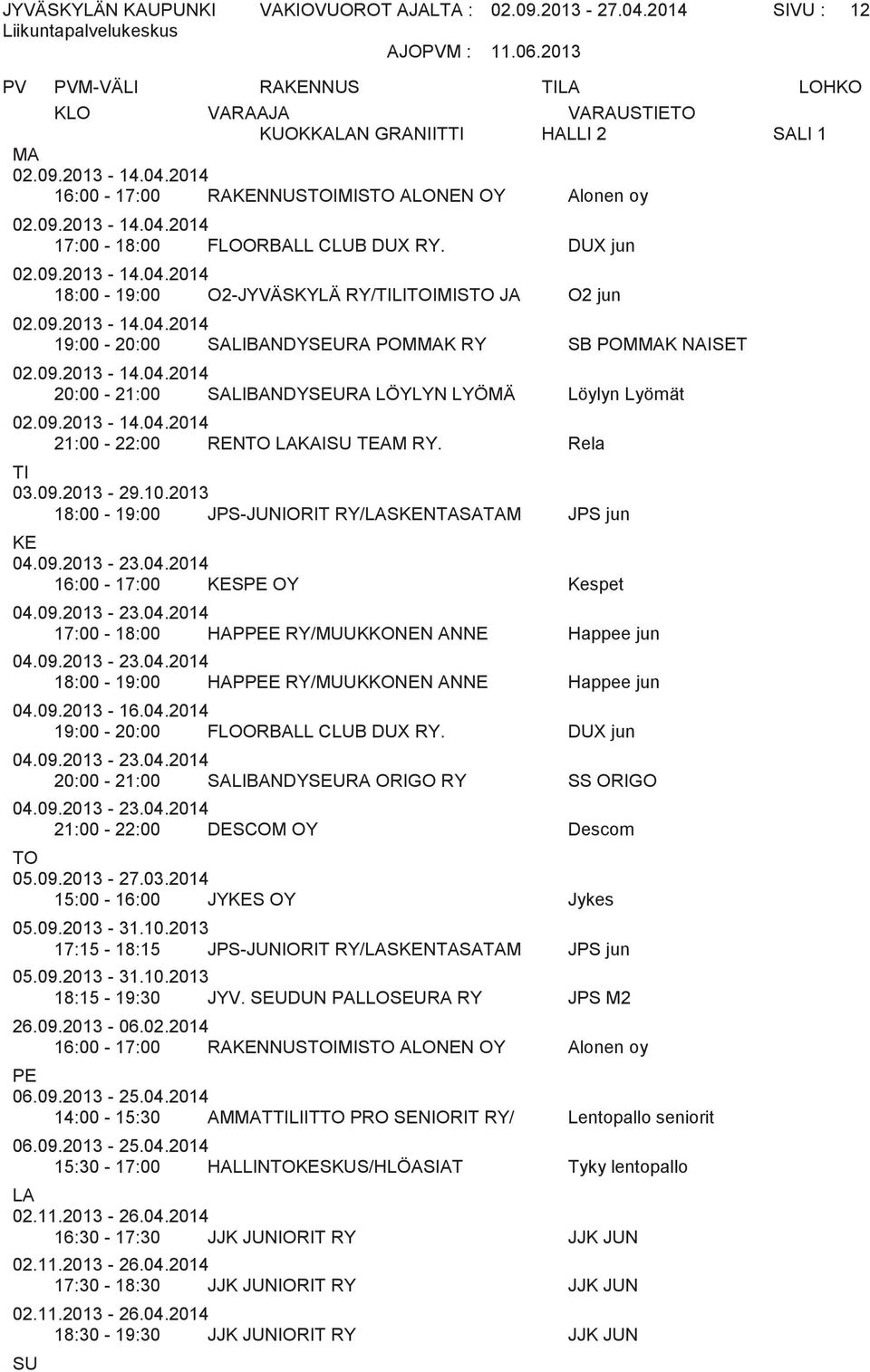 Rela 03.09.2013-29.10.