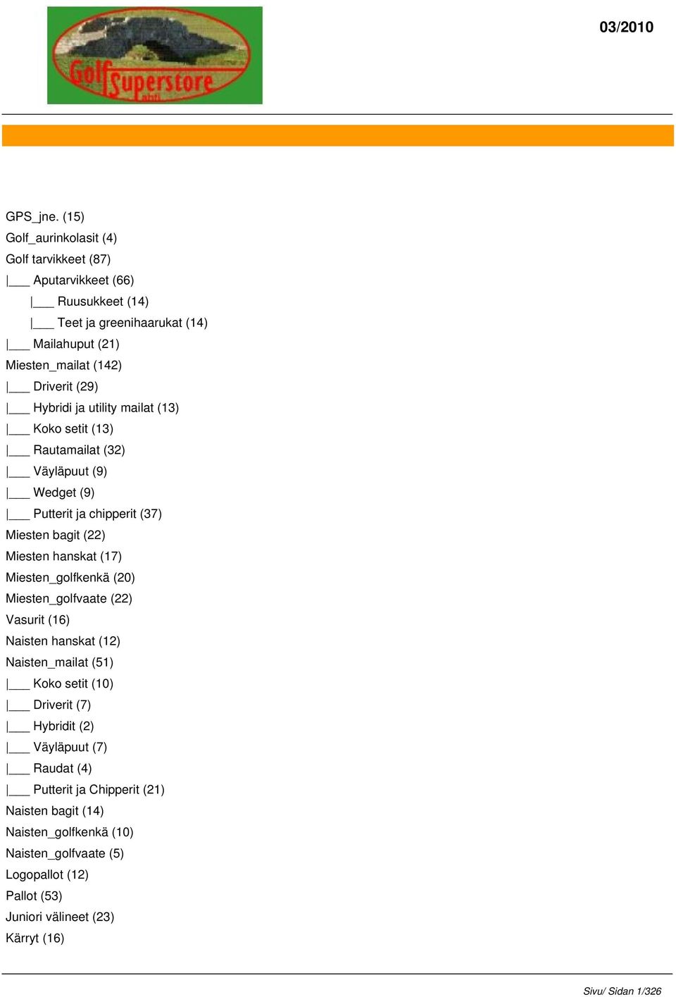 Hybridi ja utility mailat (13) Koko setit (13) Rautamailat (32) Väyläpuut (9) Wedget (9) Putterit ja chipperit (37) Miesten bagit (22) Miesten hanskat (17)