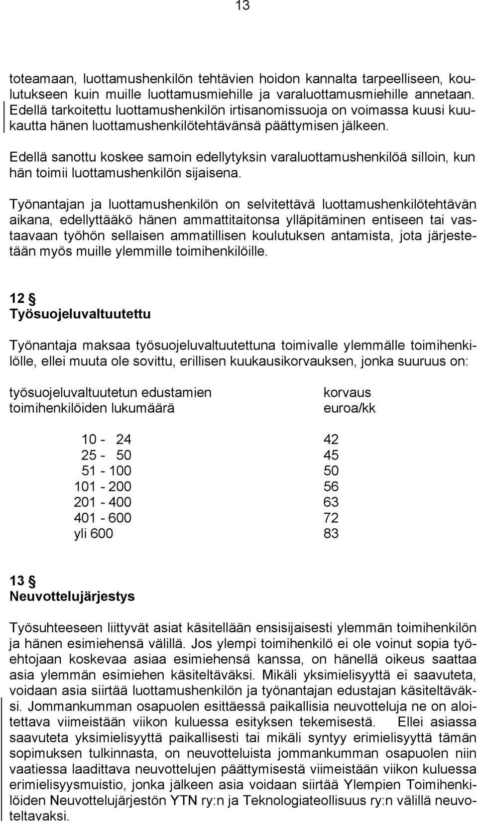 Edellä sanottu koskee samoin edellytyksin varaluottamushenkilöä silloin, kun hän toimii luottamushenkilön sijaisena.