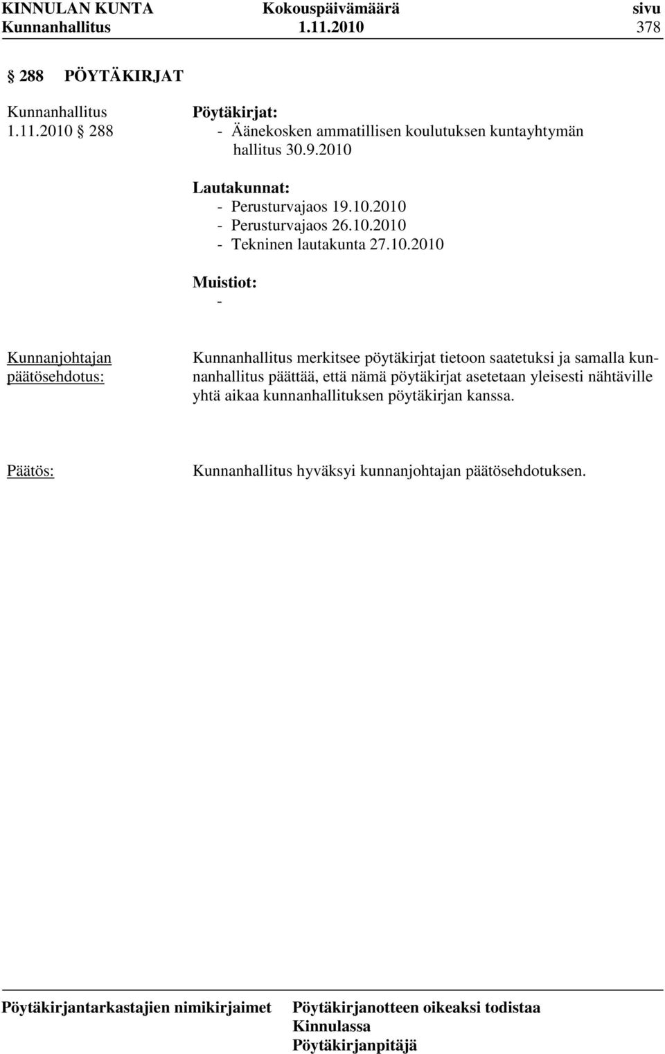 Lautakunnat: - Perusturvajaos 19.10.