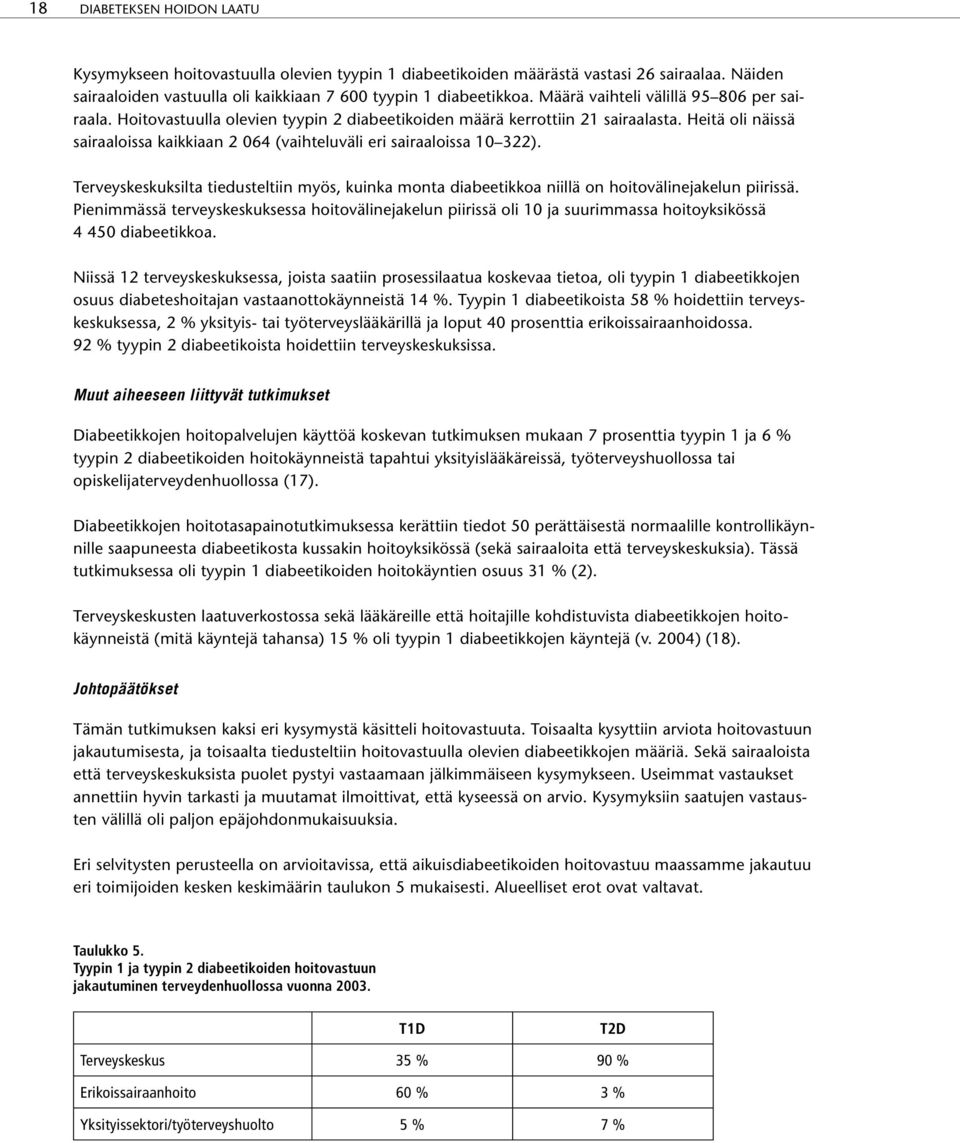 Heitä oli näissä sairaaloissa kaikkiaan 2 064 (vaihteluväli eri sairaaloissa 10 322). Terveyskeskuksilta tiedusteltiin myös, kuinka monta diabeetikkoa niillä on hoitovälinejakelun piirissä.