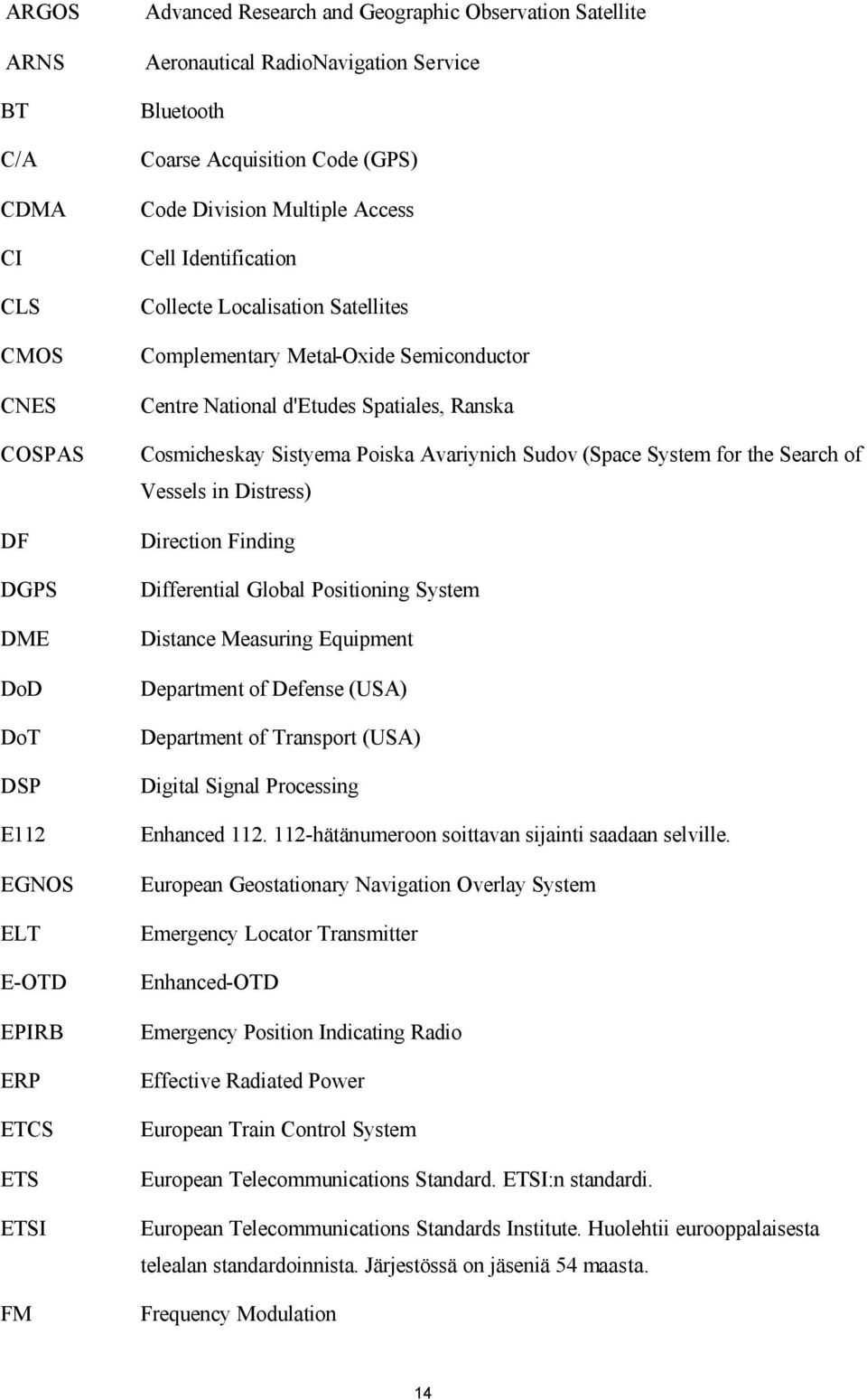 National d'etudes Spatiales, Ranska Cosmicheskay Sistyema Poiska Avariynich Sudov (Space System for the Search of Vessels in Distress) Direction Finding Differential Global Positioning System