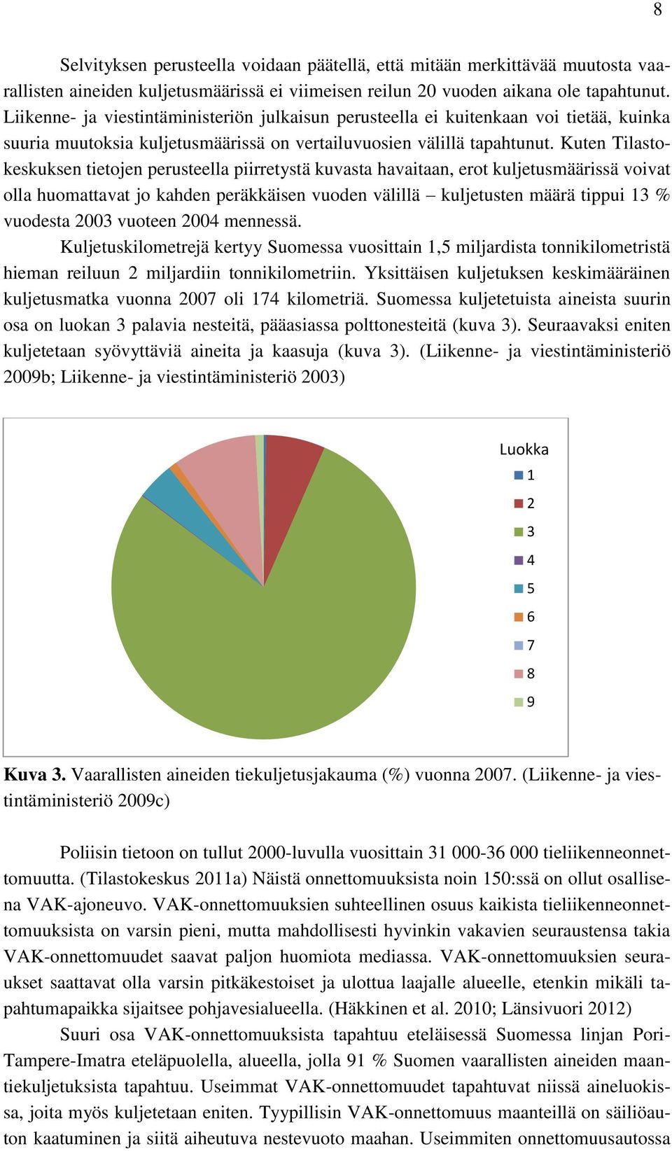 Kuten Tilastokeskuksen tietojen perusteella piirretystä kuvasta havaitaan, erot kuljetusmäärissä voivat olla huomattavat jo kahden peräkkäisen vuoden välillä kuljetusten määrä tippui 13 % vuodesta