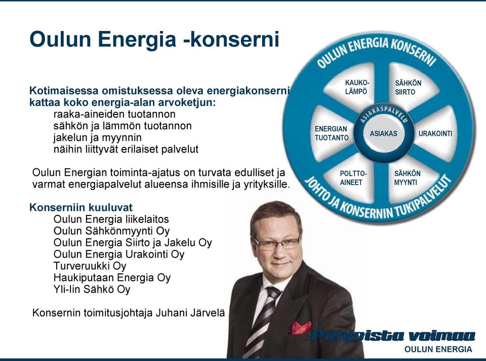 edulliset ja varmat energiapalvelut alueensa ihmisille ja yrityksille.