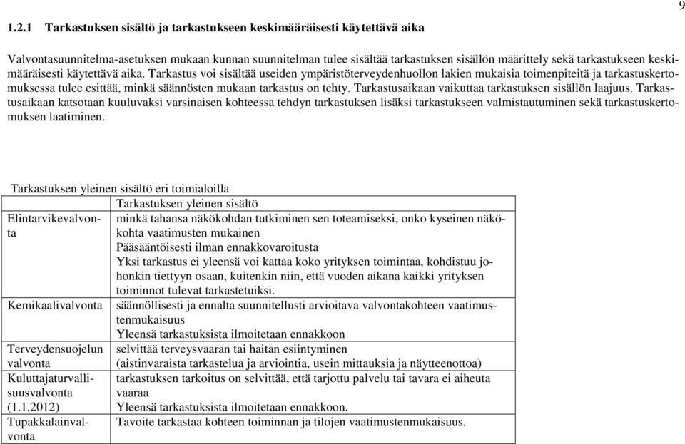 Tarkastus voi sisältää useiden ympäristöterveydenhuollon lakien mukaisia toimenpiteitä ja tarkastuskertomuksessa tulee esittää, minkä säännösten mukaan tarkastus on tehty.