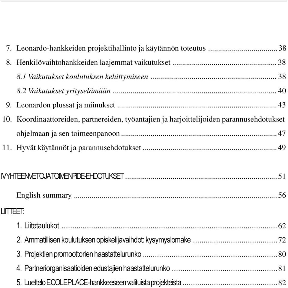 .. 40 9. Leonardon plussat ja miinukset... 43 10.