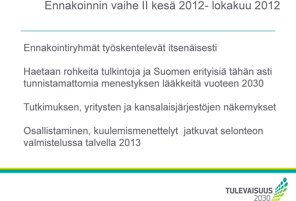 tunnistamattomia menestyksen lääkkeitä vuoteen 2030 Tutkimuksen, yritysten ja