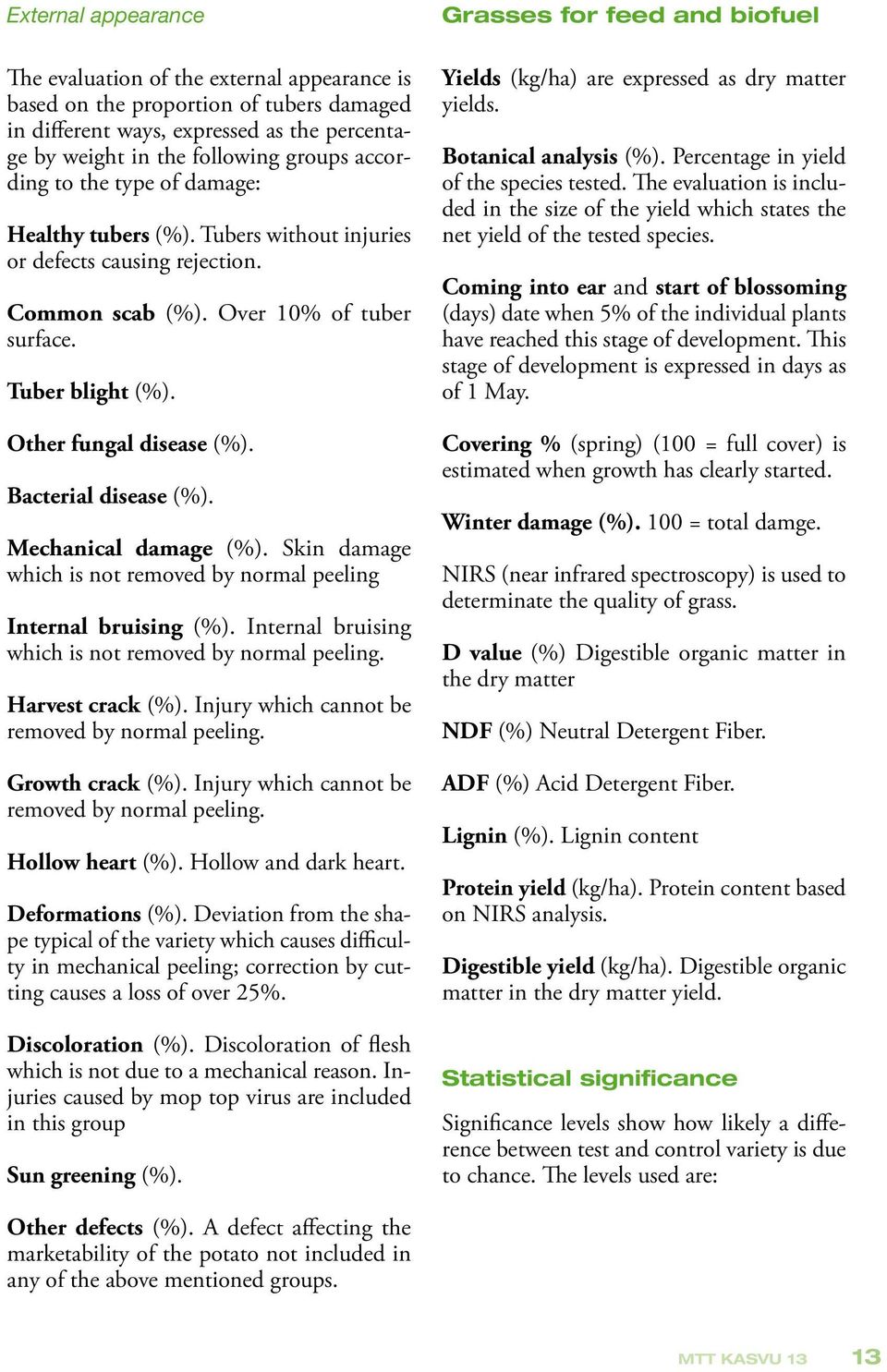 Bacterial disease (%). Mechanical damage (%). Skin damage which is not removed by normal peeling Internal bruising (%). Internal bruising which is not removed by normal peeling. Harvest crack (%).