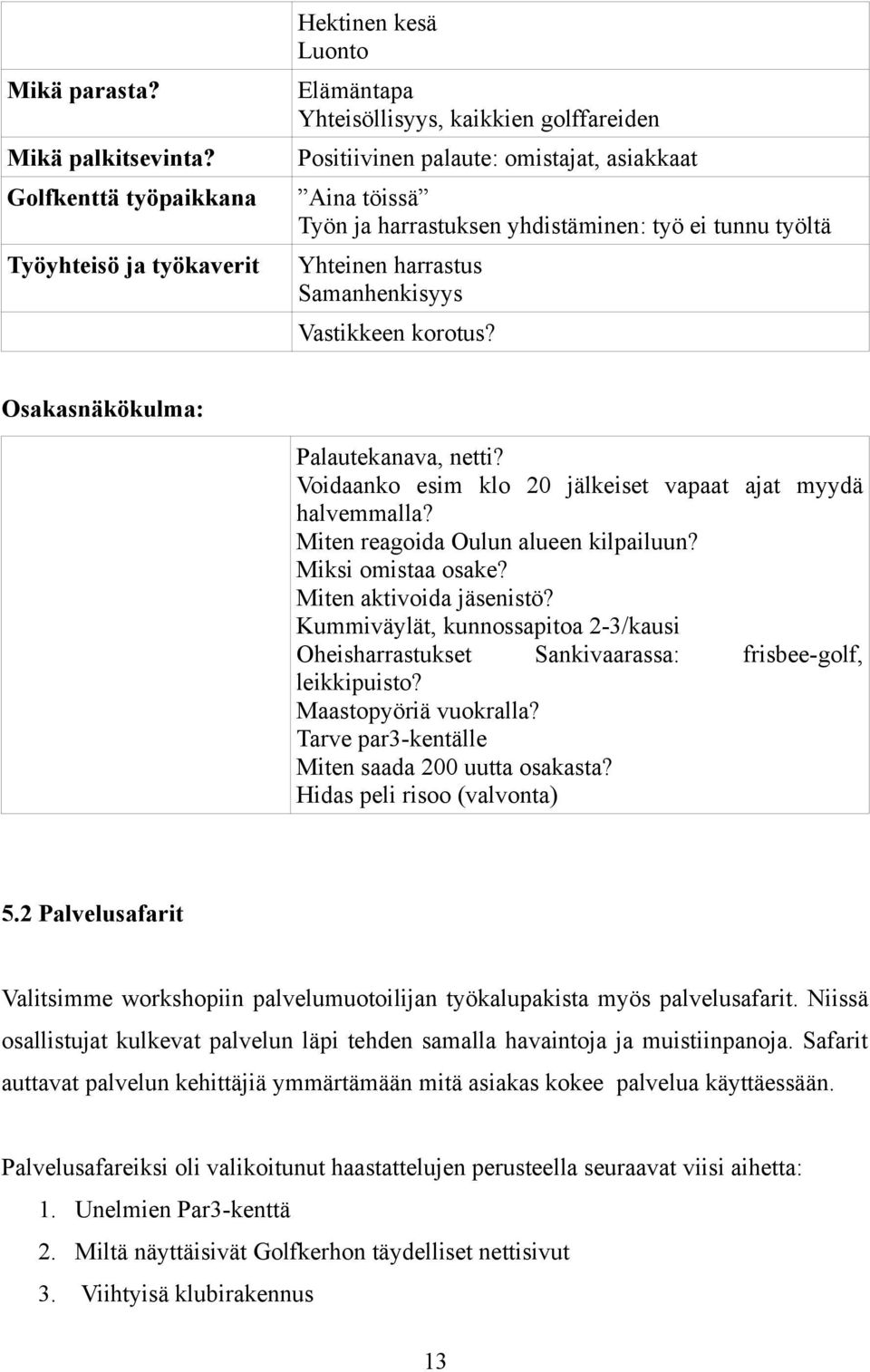 Vastikkeen korotus? Osakasnäkökulma: Palautekanava, netti? Voidaanko esim klo 20 jälkeiset vapaat ajat myydä halvemmalla? Miten reagoida Oulun alueen kilpailuun? Miksi omistaa osake?