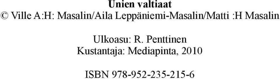 Leppäniemi-Masalin/Matti :H Masalin