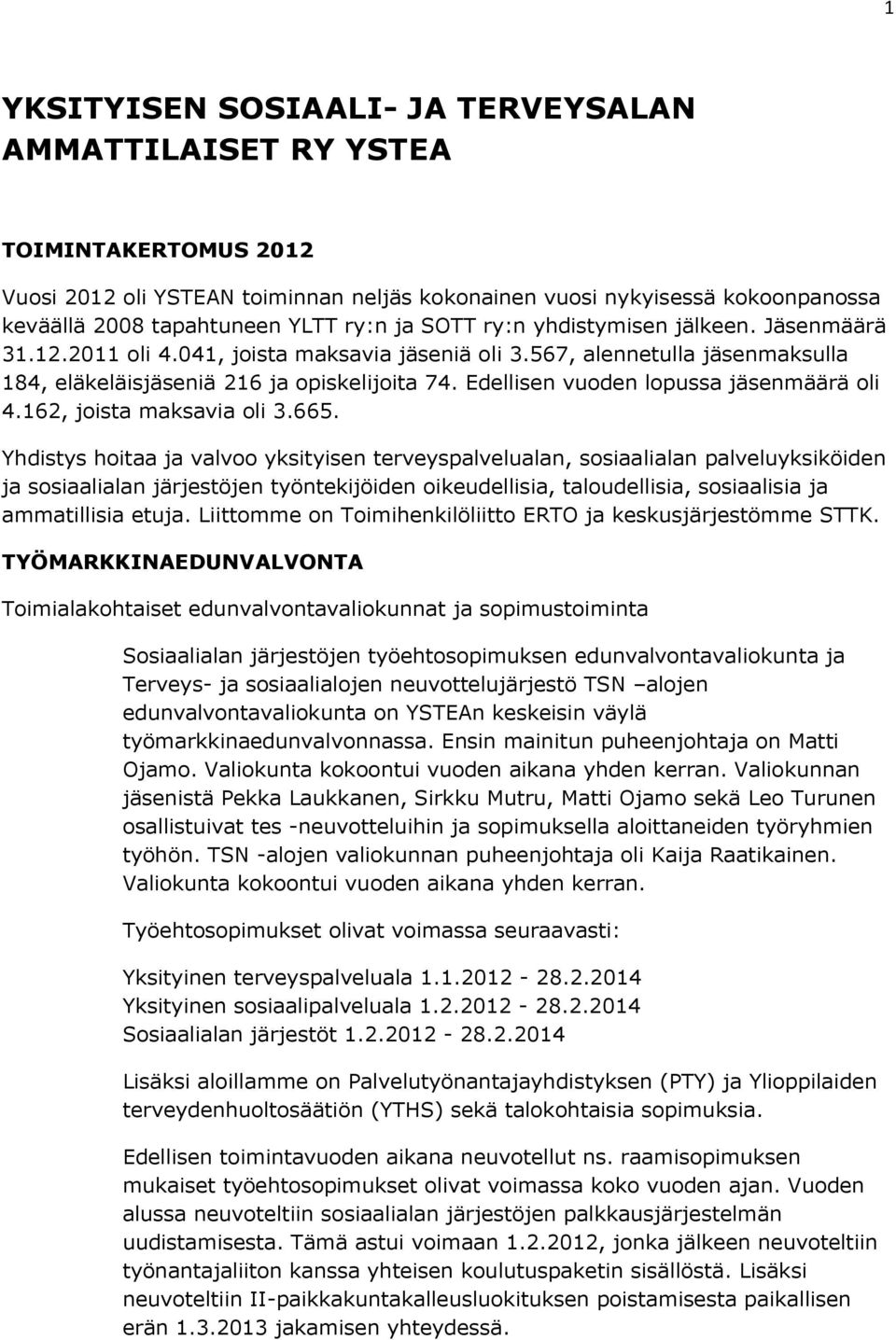 Edellisen vuoden lopussa jäsenmäärä oli 4.162, joista maksavia oli 3.665.