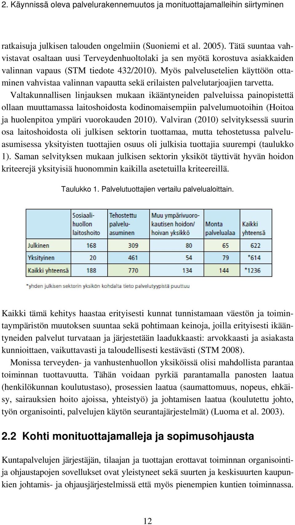 Myös palvelusetelien käyttöön ottaminen vahvistaa valinnan vapautta sekä erilaisten palvelutarjoajien tarvetta.