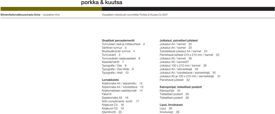 -kortti 17 Kirjekuori C4 18 Kirjekuori C5 19 Käyntikortti 20 Julkaisut, painettavt julisteet Julkaisut A4 / kannet 22 Julkaisut A4 / kannet 23 Tulostettavat julkaisut A4 / kannet 24 Painettavat