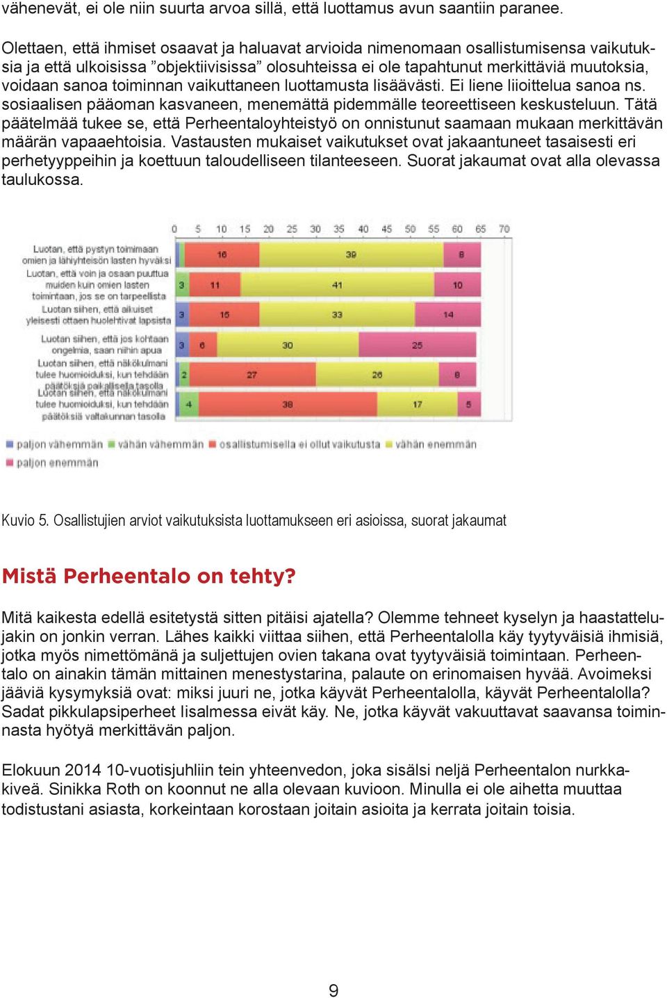 toiminnan vaikuttaneen luottamusta lisäävästi. Ei liene liioittelua sanoa ns. sosiaalisen pääoman kasvaneen, menemättä pidemmälle teoreettiseen keskusteluun.