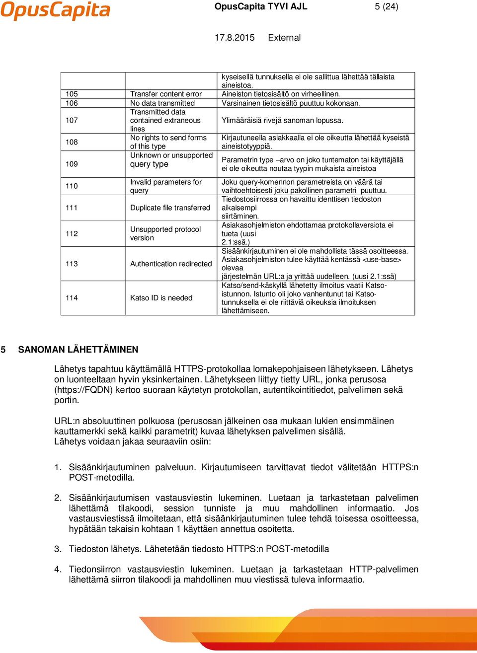 108 109 110 lines No rights to send forms of this type Unknown or unsupported query type Invalid parameters for query 111 Duplicate file transferred 112 Unsupported protocol version 113