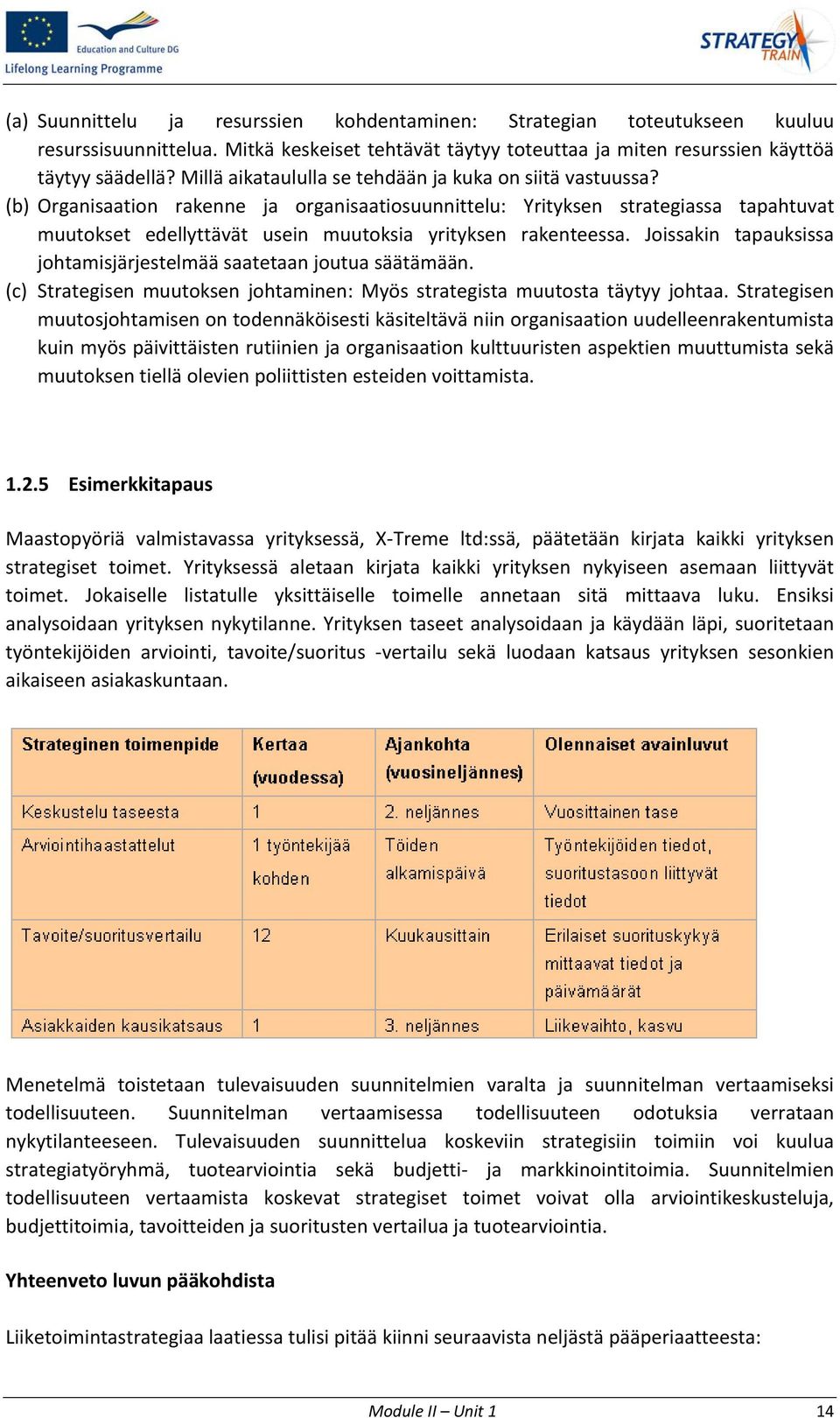 (b) Organisaation rakenne ja organisaatiosuunnittelu: Yrityksen strategiassa tapahtuvat muutokset edellyttävät usein muutoksia yrityksen rakenteessa.