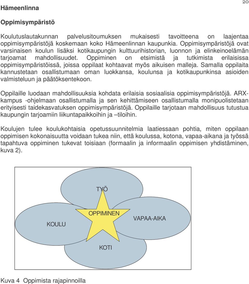 Oppiminen on etsimistä ja tutkimista erilaisissa oppimisympäristöissä, joissa oppilaat kohtaavat myös aikuisen malleja.