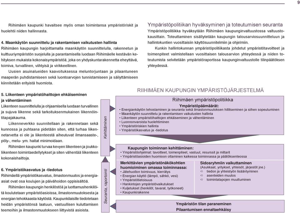 Riihimäelle kestävän kehityksen mukaista kokonaisympäristöä, joka on yhdyskuntarakennetta eheyttävä, toimiva, turvallinen, viihtyisä ja virikkeellinen.