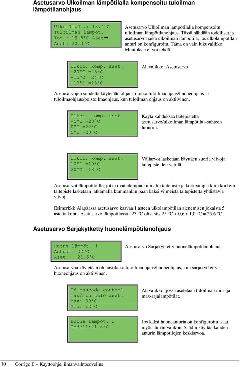 Tämä on vain lukuvalikko. Muutoksia ei voi tehdä. Ulkot. komp. aset.