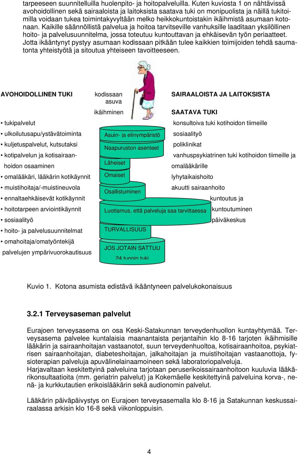 asumaan kotonaan. Kaikille säännöllistä palvelua ja hoitoa tarvitseville vanhuksille laaditaan yksilöllinen hoito- ja palvelusuunnitelma, jossa toteutuu kuntouttavan ja ehkäisevän työn periaatteet.