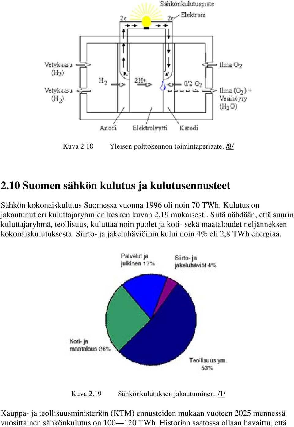 Siitä nähdään, että suurin kuluttajaryhmä, teollisuus, kuluttaa noin puolet ja koti- sekä maataloudet neljänneksen kokonaiskulutuksesta.