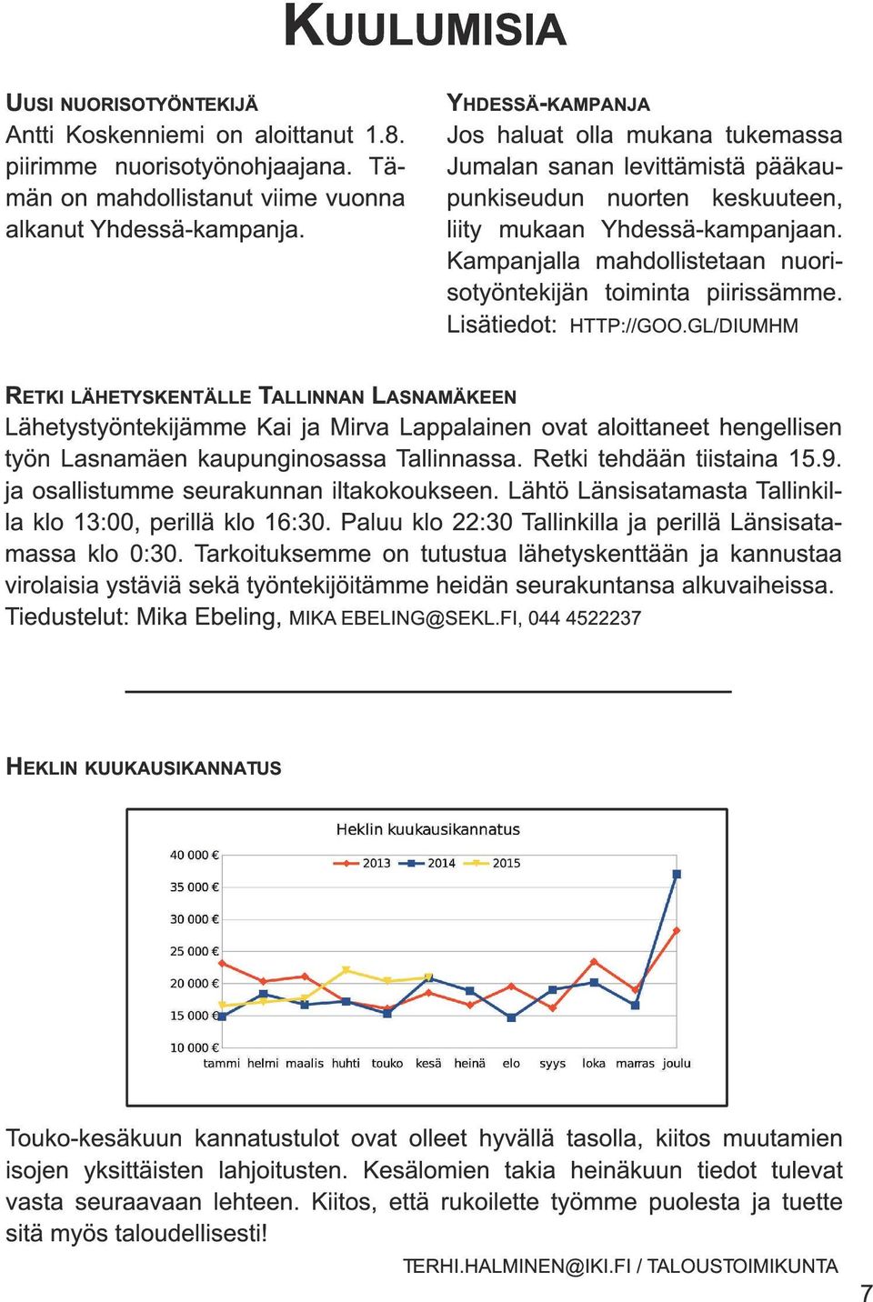 Kampanjalla mahdollistetaan nuorisotyöntekijän toiminta piirissämme. Lisätiedot: HTTP://GOO.