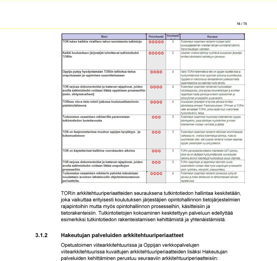 Tutkintotietojen kokoaminen keskitettyyn palveluun edellyttää esimerkiksi tutkintotiedon rakenteistamisen kehittämistä ja yhtenäistämistä. 3.1.