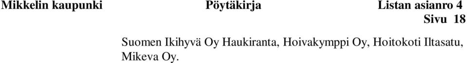 Ikihyvä Oy Haukiranta,