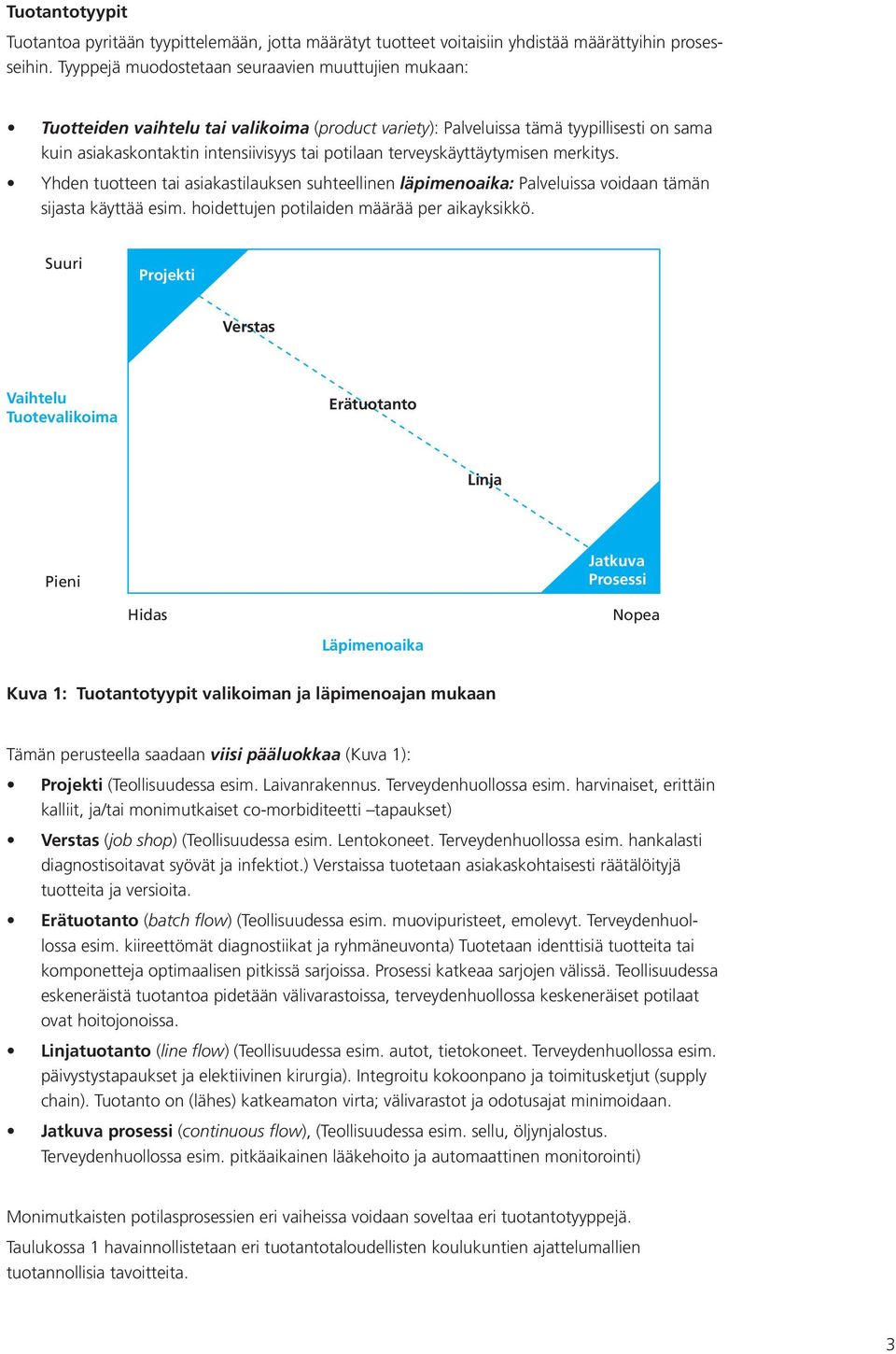 terveyskäyttäytymisen merkitys. Yhden tuotteen tai asiakastilauksen suhteellinen läpimenoaika: Palveluissa voidaan tämän sijasta käyttää esim. hoidettujen potilaiden määrää per aikayksikkö.