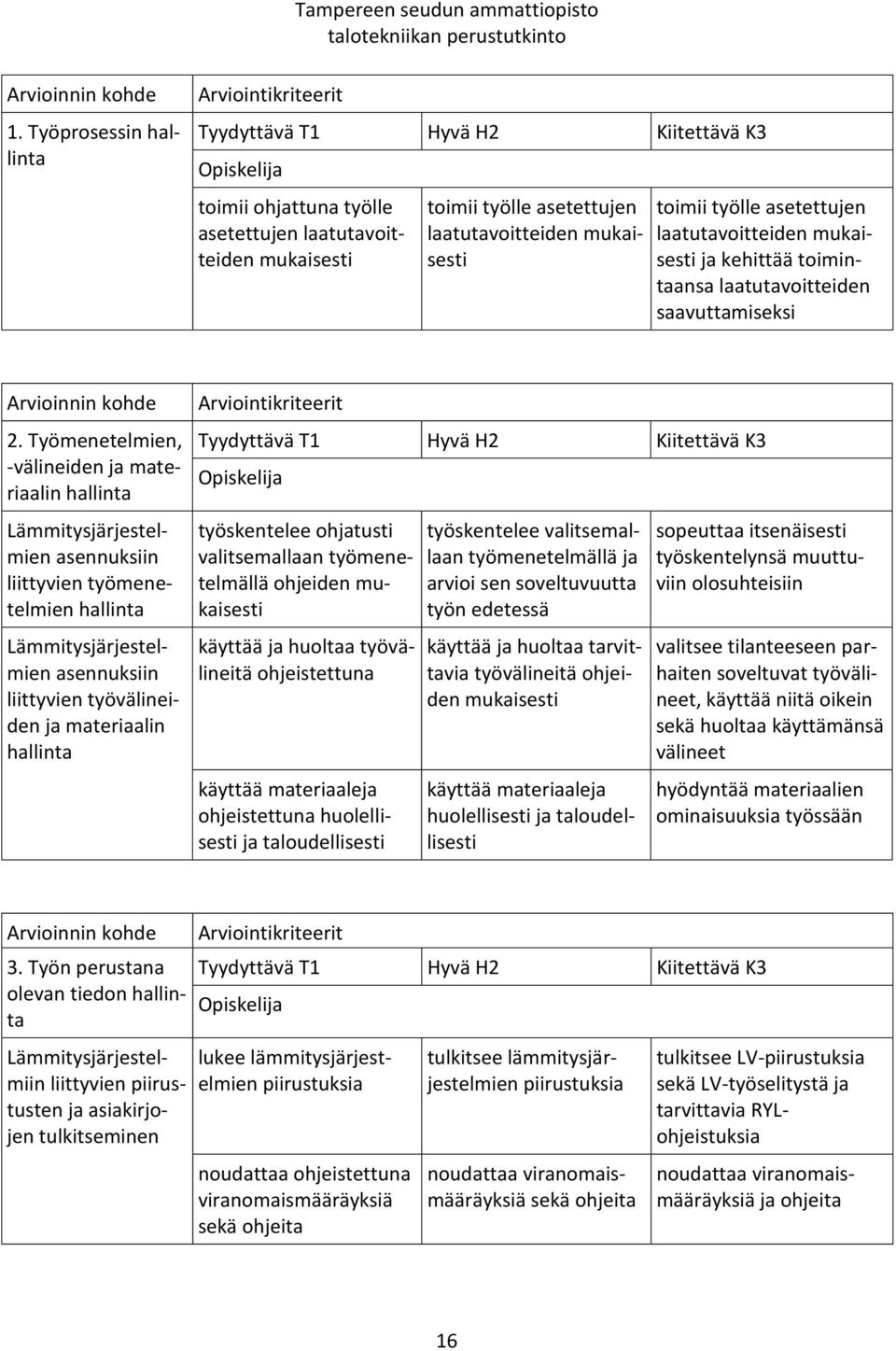 laatutavoitteiden saavuttamiseksi 2.