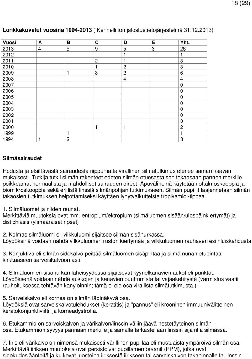 sairaudesta riippumatta virallinen silmätutkimus etenee saman kaavan mukaisesti.