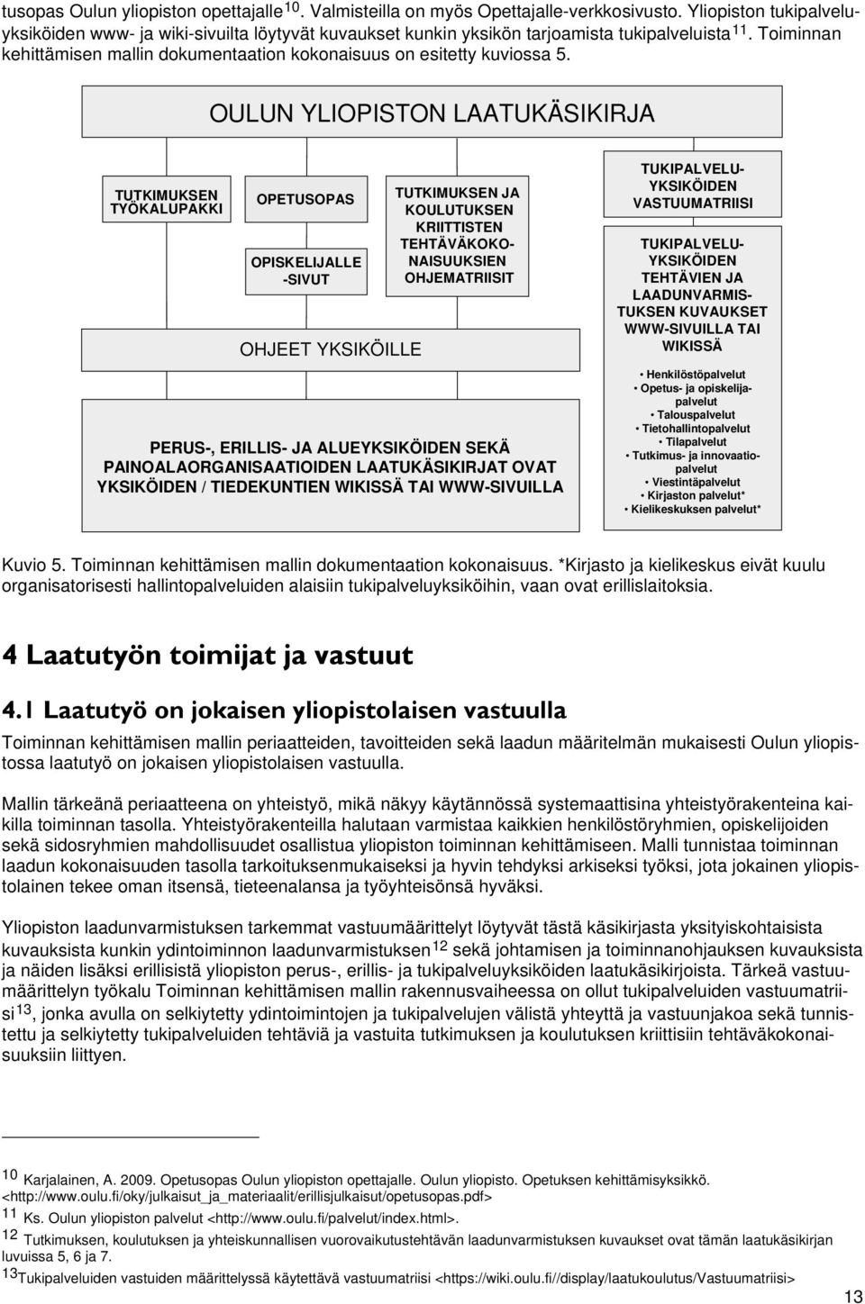 Toiminnan kehittämisen mallin dokumentaation kokonaisuus on esitetty kuviossa 5.