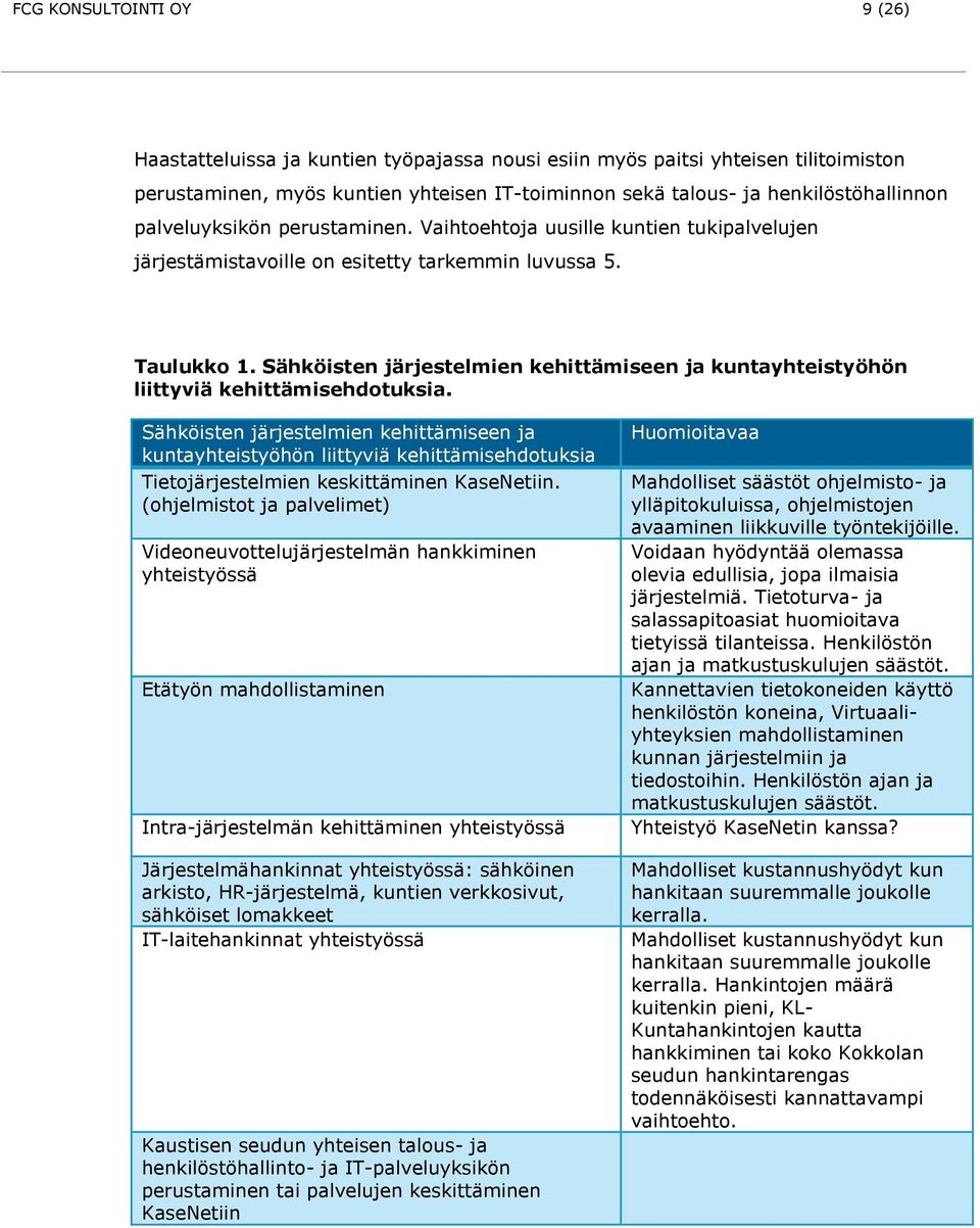 Sähköisten järjestelmien kehittämiseen ja kuntayhteistyöhön liittyviä kehittämisehdotuksia.