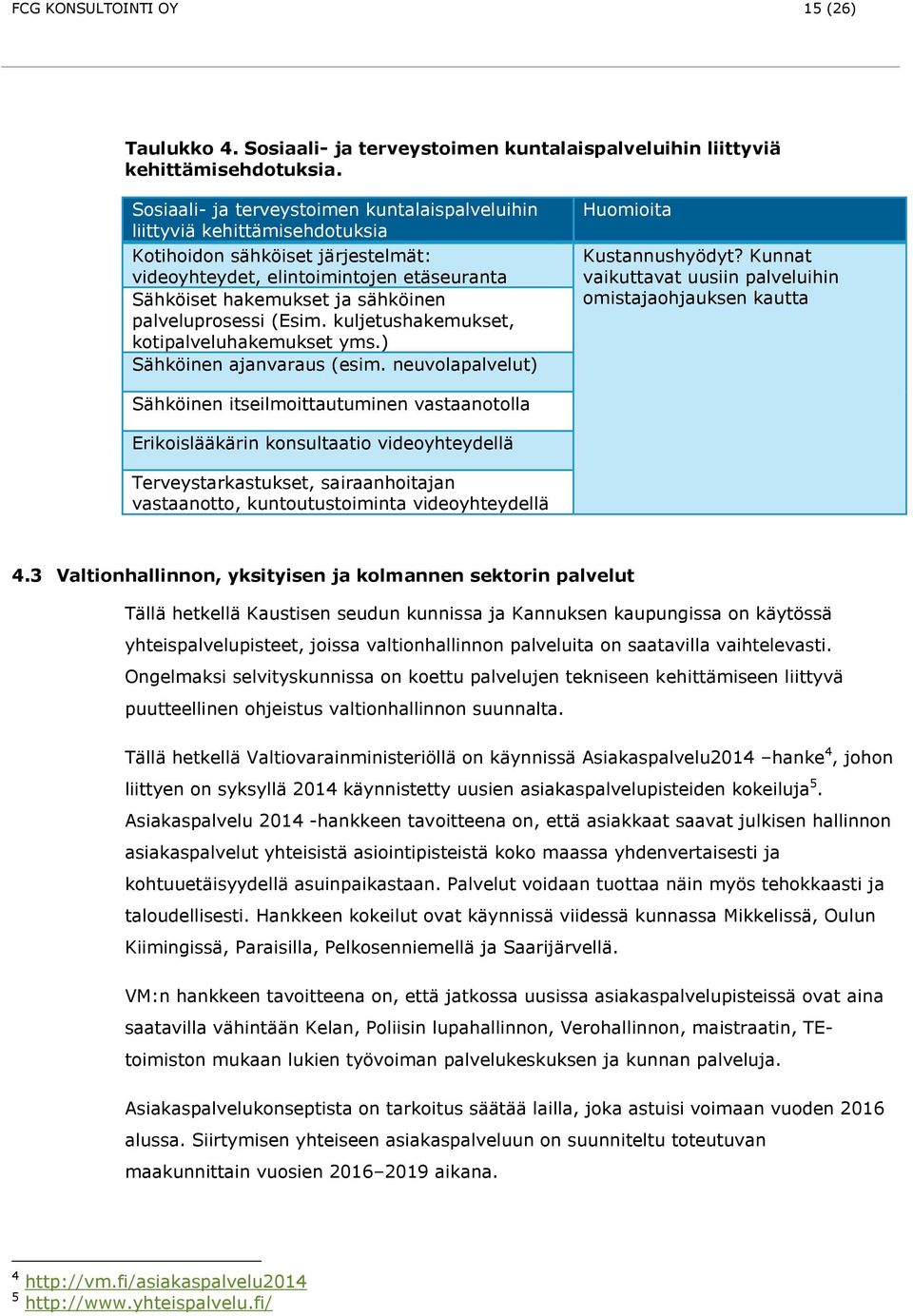 palveluprosessi (Esim. kuljetushakemukset, kotipalveluhakemukset yms.) Sähköinen ajanvaraus (esim. neuvolapalvelut) Huomioita Kustannushyödyt?